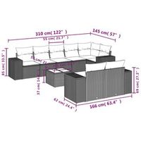 conjunto de sofas de jardin con cojines combinacion de 9 piezas