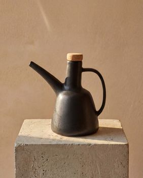 Tarro de cerámica en marrón 8x8x9,5 cm