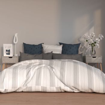 Mesitas De Noche (2 Uds) - Mueble Dormitorio - Madera Contrachapada - Gris (40x40x56cm)
