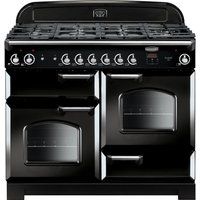rangemaster classic 110 gas range cooker - black  chrome black