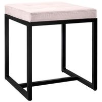 taburete barci con marco negro terciopelo crema 40x40x48 cm clp