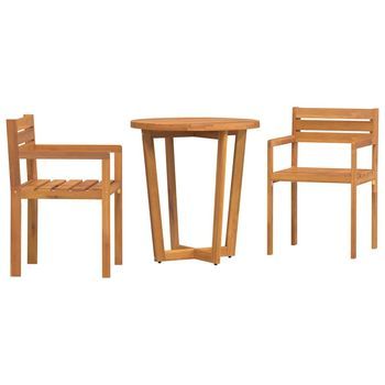 Juego De Comedor De Jardín De 3 Piezas De Madera Maciza De Acacia Vidaxl