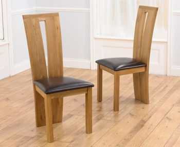 Montreal Solid Oak and Brown Dining Chairs