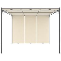 4x3x225 cm acero con recubrimiento en polvo y tejido 100  poliester - crema
