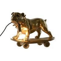 lampara sobremesa resina 45x23x34 bulldog dorado