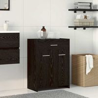 vidaxl gabinete de bano roble negro 60 x 33 x 80 cm