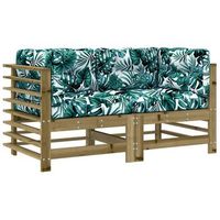 sofas esquineros con cojines 2 uds madera de pino impregnada vidaxl
