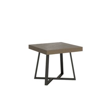 Mesa Extensible 90x90/194 Cm Zeplir Gris Paloma Patas Antracita