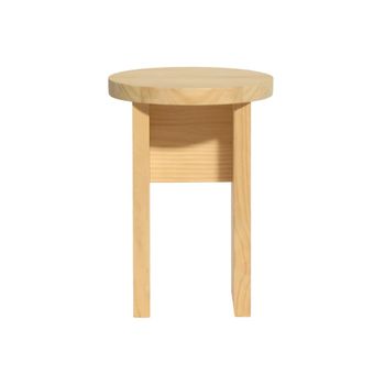 Taburete bajo de pino macizo natural 42 cm Sin barnizar