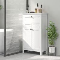 mueble de bano de mdf homcom 60x30x1025 cm blanco
