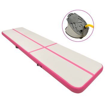 Esterilla Inflable De Gimnasia Con Bomba Pvc Rosa 700x100x20 Cm Vidaxl