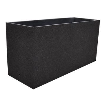 Macetero Rectangular Euclid Texturizado Negro Tuozi 118 X 38,5 X 48h