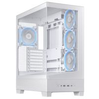 asus a31 plus argb mid tower atx doble cristal templado usb-c blanca