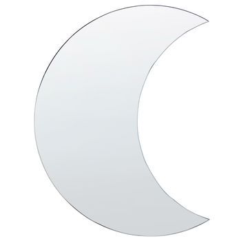 Espejo De Pared De Vidrio Plateado 40 X 60 Cm Luna Creciente Sin Marco Pesmes