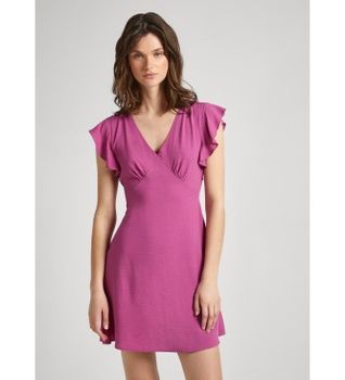 Pepe Jeans para mujer. PL953522 Vestido Camila rosa (XL), Casual, Viscosa, Manga corta, Sostenible
