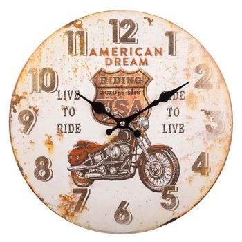 WANDERLUST DECO Reloj de pared de madera marrón d34x2h cm