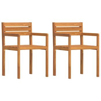 Sillas De Jardín 2 Unidades 50x53x80 Cm Madera Maciza Acacia Cfw960406