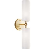 lampara de pared dorada envejecida - aplique de 2 focos - feru oro envejecido