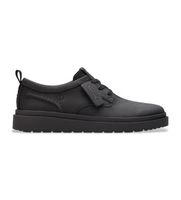 clarks para hombre 26181379 zapatillas de piel polden lace negro 41 plano cordones casual