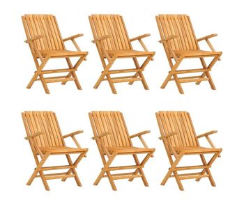 Sillas de jardin plegables 6 unidades madera maciza teca 61x67x90 cm