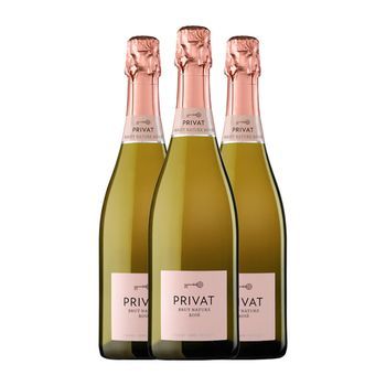 Privat Rosé Brut Nature Cava 75 Cl 13% Vol. (pack De 3 Unidades)