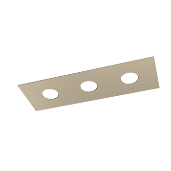 Lámpara De Techo Rectangular Toplight Area De 3 Luces Con Casquillo Gx53, Estructura Color Arena, Diseño Moderno 60x20x3cm