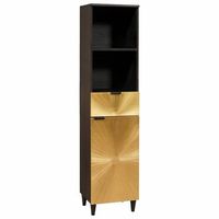 mueble de cuarto de bano negro y dorado 38 x 33 x 160 cm vidaxl