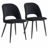 juego de 2 sillas de acero y terciopelo negro
