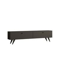 mueble tv de madera parlak - 160 x 25 x 40 cm - gris antracita