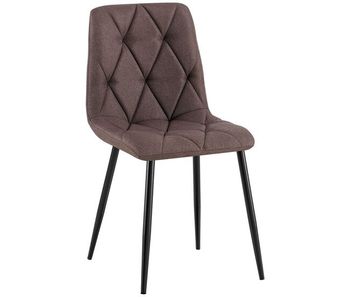 Silla de comedor clairton tela marrón 55x45x85 cm