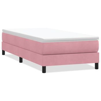 Cama Tapizada 213x93x25 Cm Contrachapado, Madera Procesada - Rosa