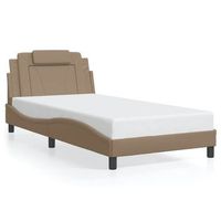 estructura de cama viana sin colchon cuero sintetico capuchino 100x200cm vidaxl
