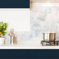 frente de cocina en aluminio - 200 x 20 cm - azul