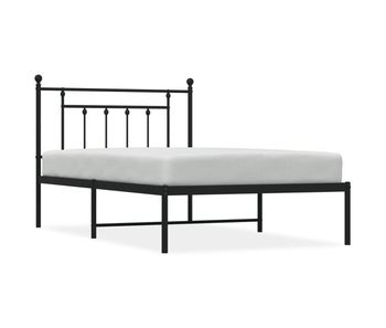 Estructura de cama con cabecero metal negro 107x203 cm con cabecero