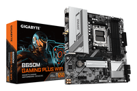 gigabyte amd b650m gaming plus wifi placa base - procesadores amd ryzen 9000 vrm de 522 fases hasta 8000 mhz ddr5 2xpcie 40 m2 lan 25gbe wi