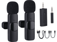 microfono - nk-ig33009kit solapa 2 unidades funcionamiento 5-6 h lightning usb-c negro