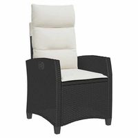 silla de jardin reclinable con mesa auxiliar ratan negro cfw462910