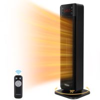 aigostar sunniva - calefactor ceramico ptc mando a distancia 2000w pantalla led 4 modos y funcion eco ahorro de energia temporizador 24 horas silencioso oscilacion 70 color negro 20m2 sunniva