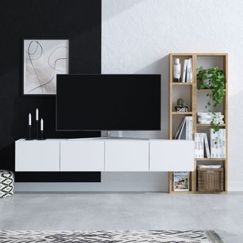 Mueble tv  blanco 182 x 32 x 25 cm