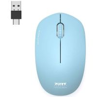 raton port designs 900544 inalambrico rf 1600 dpi turquesa ambidiestro micro receptor