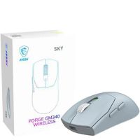 raton msi forge gm340 wireless 12000 dpi tri-mode azul claro 6 botones