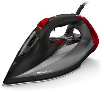 PHILIPS Azur GC4567/86 Steam Iron - Black & Red, Black