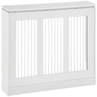 homcom cubierta de radiador blanco 90x18x84 cm cubre radiador de mdf diseno moderno estante para radiador vertical para salon   aosom espana