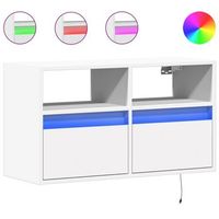 mueble de tv  mueble de salon  gabinete de tv de pared con luces led blanco 80x31x45 cm