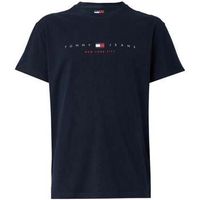 tommy jeans camiseta flag linear t-shirt dark night navy para hombre