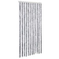 cortina mosquitera gris y blanco chenilla 100x220 cm vidaxl