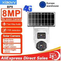 camara solar inalambrica xiaovv de 8mp y 4k con conexion 4g para exteriores con doble lente camara ip vision nocturna pir sistema de videovigilancia para la proteccion y el control de seguridad