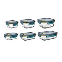 set 6 recipientes hermeticos vidrio