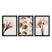 cuadro decorativo enmarcado 3sc194 multicolor 35x45 cm 3 piezas