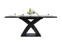 mesa extensible 120-160 cm - mesa de comedor mesa de cocina mesa de balcon madera para 6 personas - negro